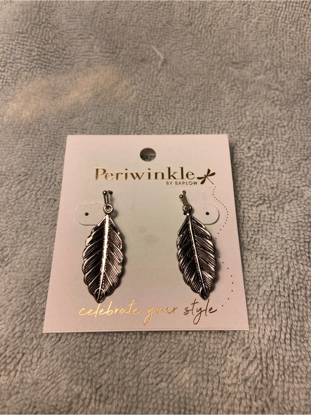 Periwinkle Feather Earrings